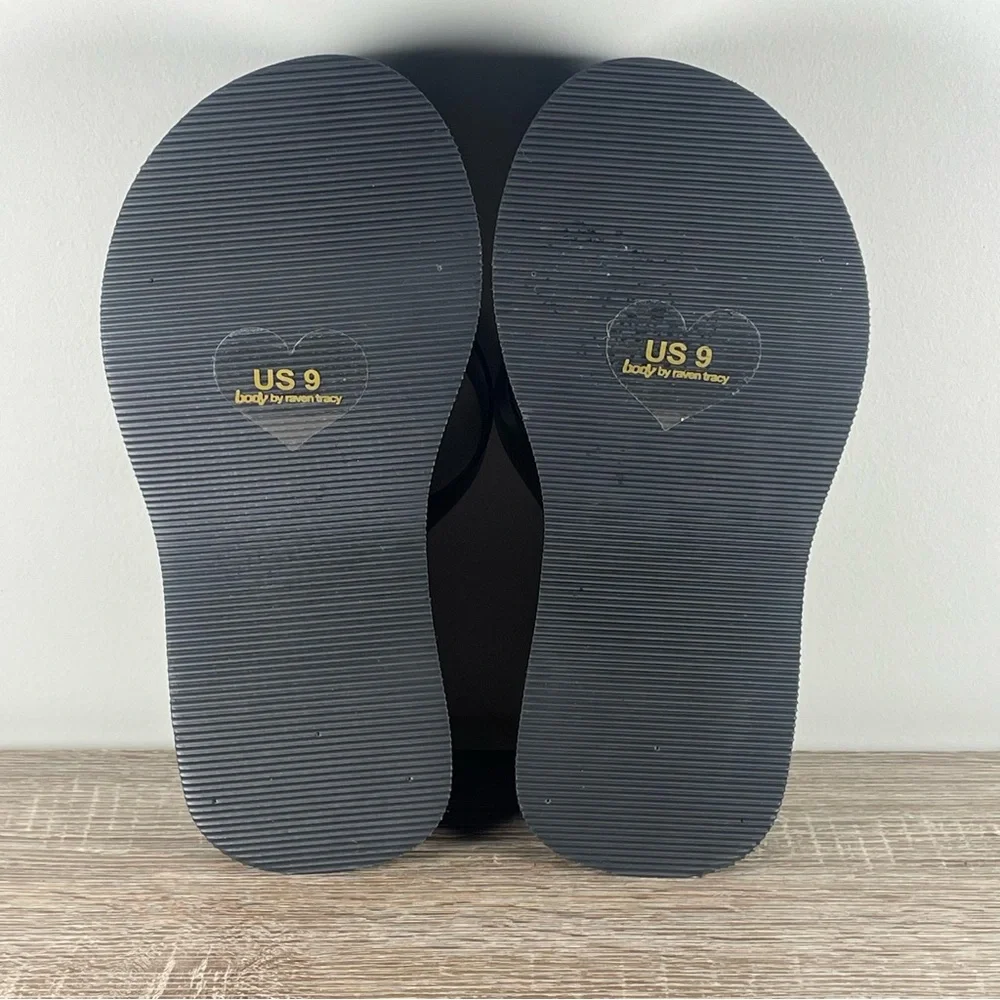 Y2K Body by Tracy Platform Flip Flops Wedge Thong Sandals - Size 9 - Picture 5 of 5